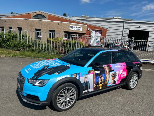 lettrage covering voiture vehicule feel good festival