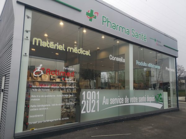 vitophanie lettrage habillage vitrine pharmsante